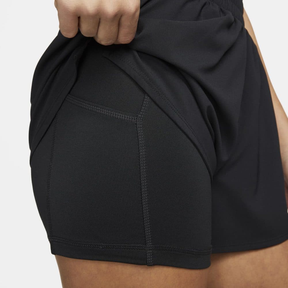 Nike One Dri-FIT Yüksek Bel 8 cm 2'si 1 Arada Kadın Tenis Şortu - Siyah
