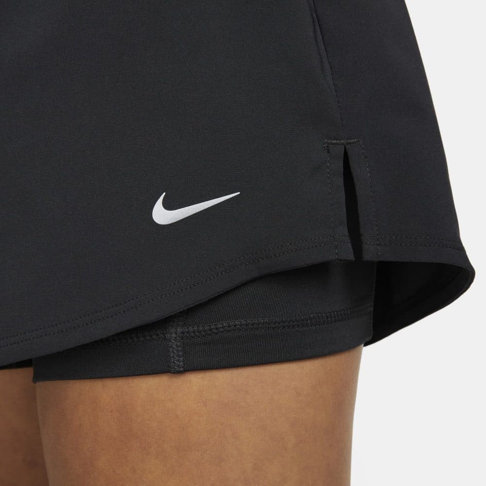 Nike One Dri-FIT Yüksek Bel 8 cm 2'si 1 Arada Kadın Tenis Şortu - Siyah