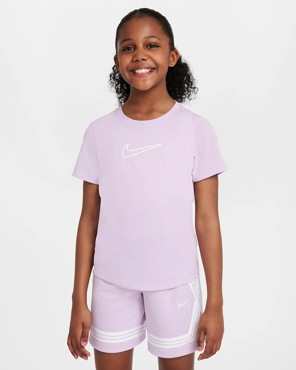 Nike One Fitted Dri-FIT Kısa Kollu Genç Kız Çocuk Tenis Tişörtü
