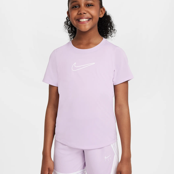 Nike One Fitted Dri-FIT Kısa Kollu Genç Kız Çocuk Tenis Tişörtü