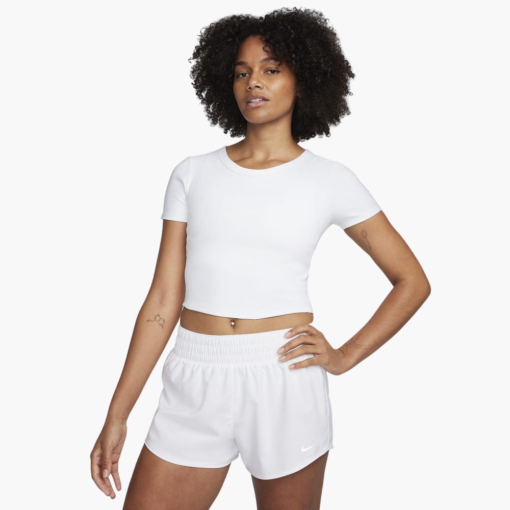 Nike One Fitted Dri-FIT Kısa Kollu Crop Kadın Tenis Tişörtü