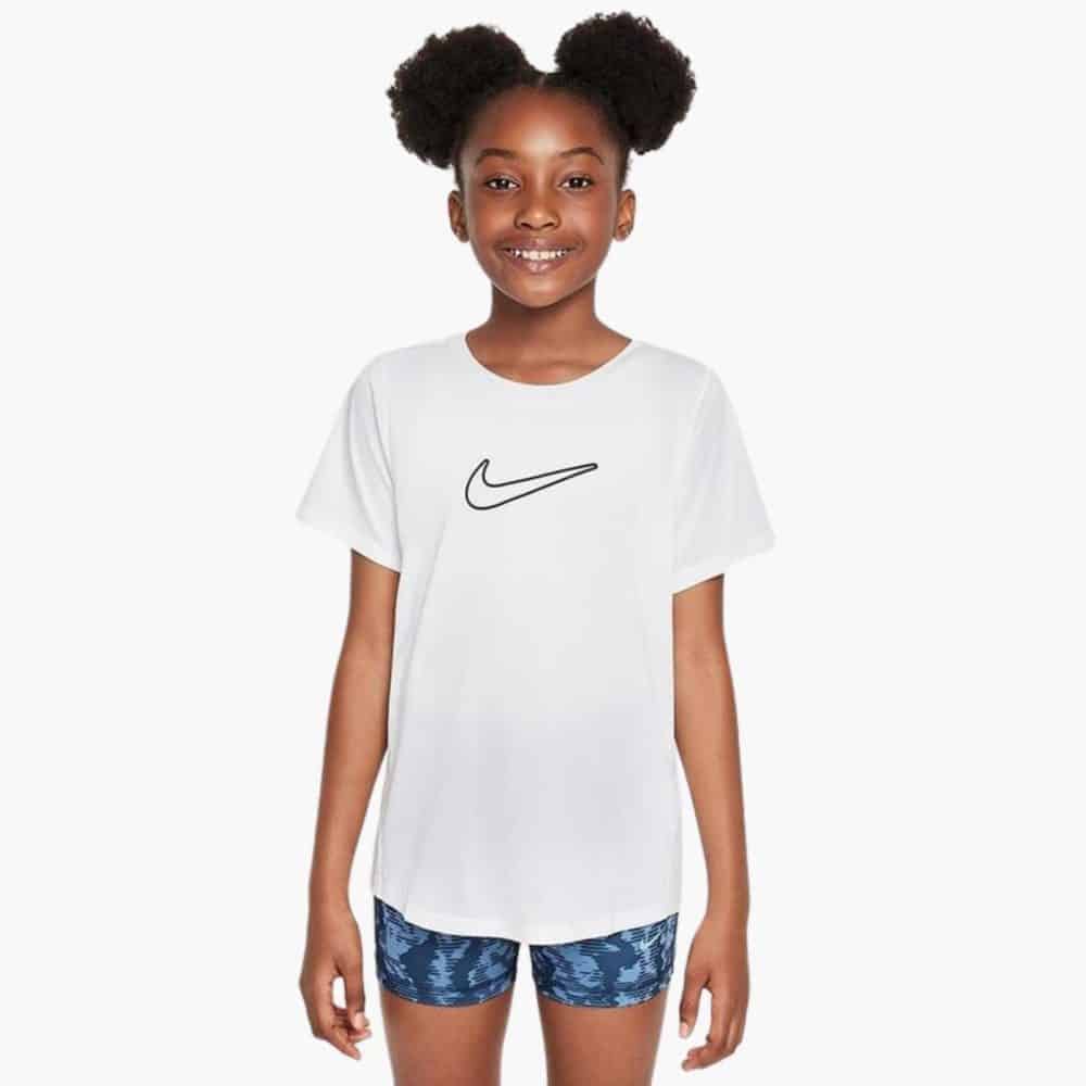 Nike One Fitted Dri-FIT Kısa Kollu Genç Kız Çocuk Tenis Tişörtü