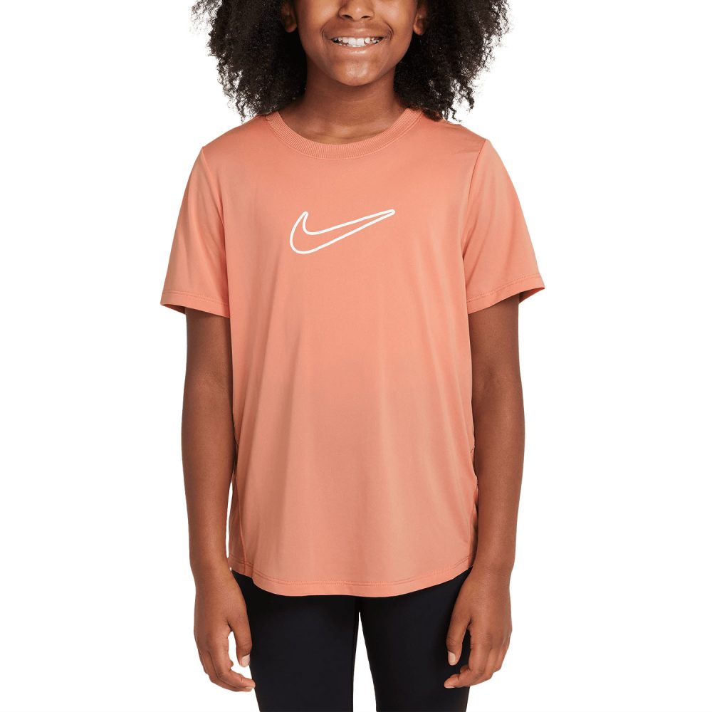 Nike One Fitted Dri-FIT Kısa Kollu Genç Kız Çocuk Tenis Tişörtü