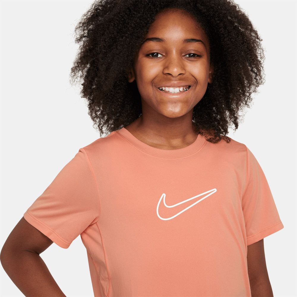 Nike One Fitted Dri-FIT Kısa Kollu Genç Kız Çocuk Tenis Tişörtü