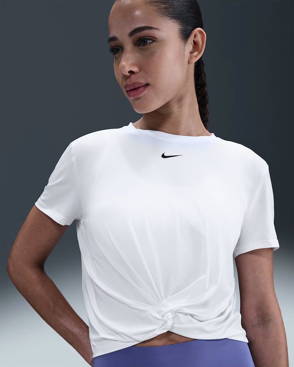 Nike One Classic Dri-FIT Bükümlü Kısa Kollu Kadın Tenis Üstü